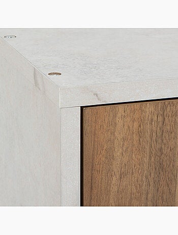 Meuble haut suspendu 2 portes effet marbre COME