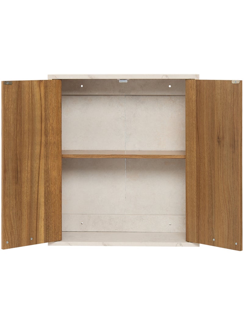 Meuble haut suspendu 2 portes effet marbre COME Marron - Kiabi