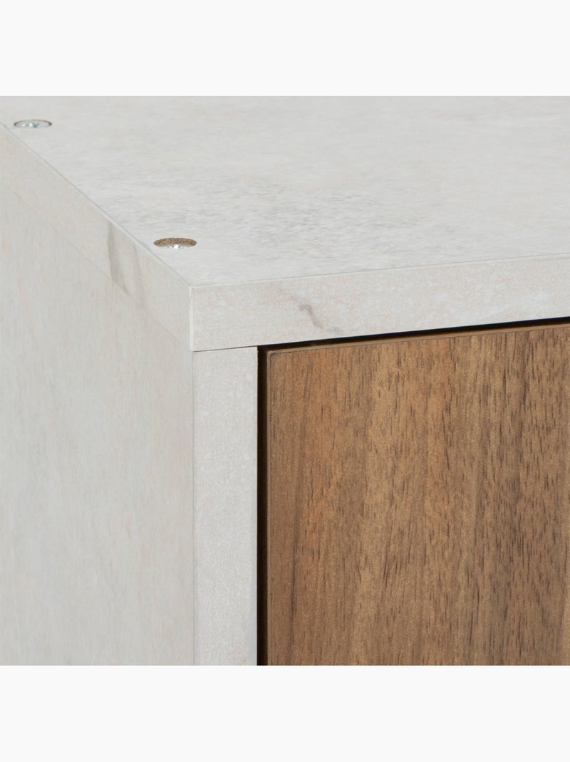 Meuble haut suspendu 2 portes effet marbre COME Marron - Kiabi