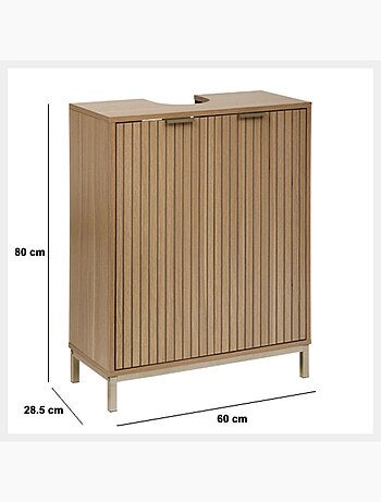 Meuble lavabo 2 portes en bois TASSO - Beige