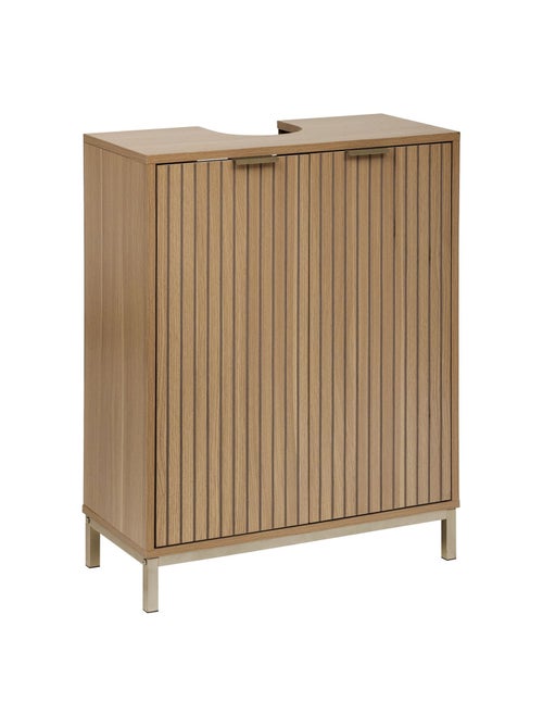 Meuble lavabo 2 portes en bois TASSO - Beige - Kiabi