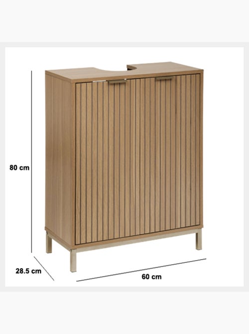 Meuble lavabo 2 portes en bois TASSO - Beige - Kiabi