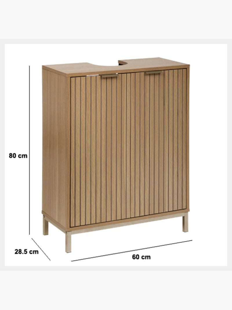 Meuble lavabo 2 portes en bois TASSO - Beige Beige - Kiabi