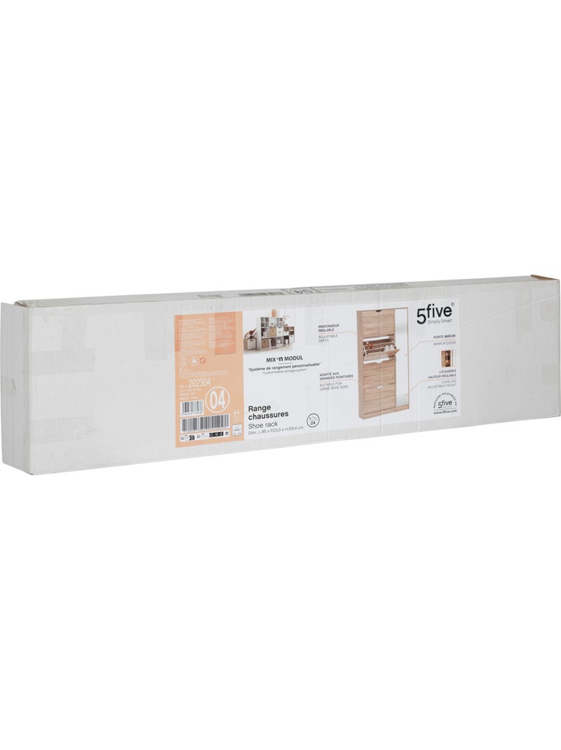Meuble range-chaussures 24 paires effet chêne DRAWY Bois naturel - Kiabi