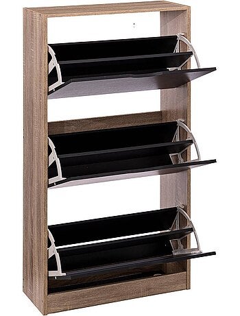 Meuble range-chaussures 3 tiroirs effet chêne DRAWY