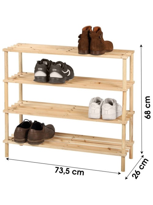 Meuble range chaussures 4 niveaux Wood and co - Kiabi