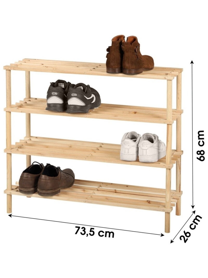 Meuble range chaussures 4 niveaux Wood and co Argent - Kiabi