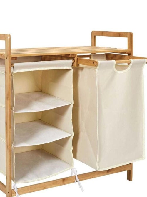 Meuble rangement compartiments support bambou - Kiabi