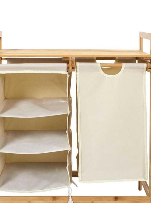 Meuble rangement compartiments support bambou - Kiabi