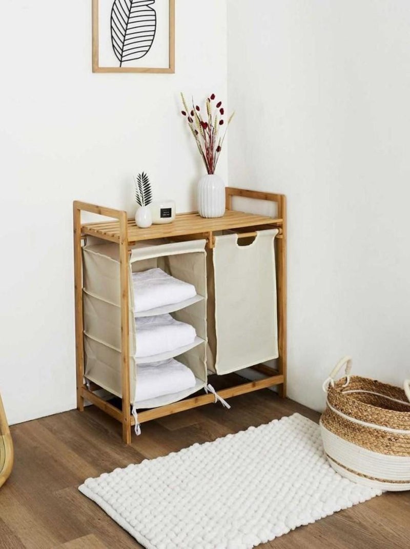 Meuble rangement compartiments support bambou Beige - Kiabi