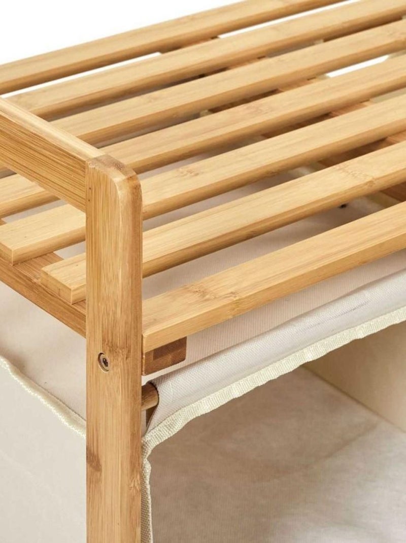 Meuble rangement compartiments support bambou Beige - Kiabi