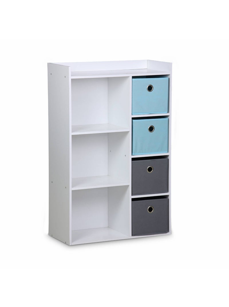 Meuble rangement enfant 4 paniers Camille Bleu - Kiabi