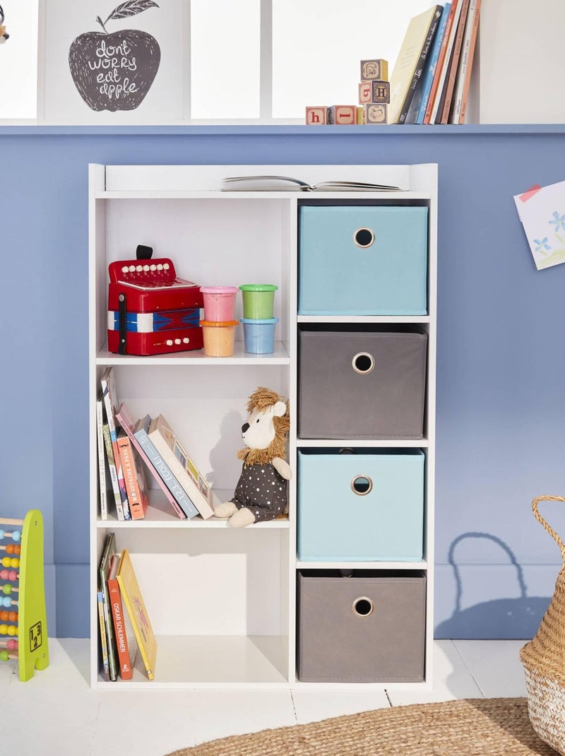 Meuble rangement enfant 4 paniers Camille Bleu - Kiabi
