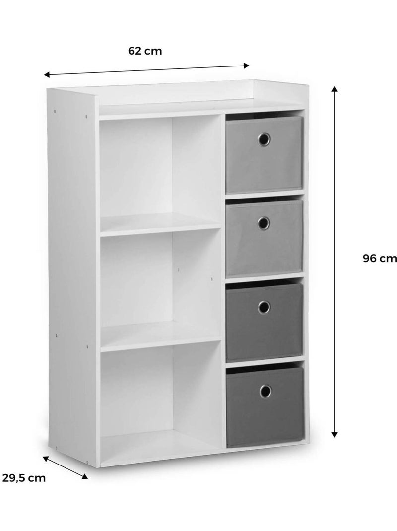 Meuble rangement enfant 4 paniers Camille Rose - Kiabi