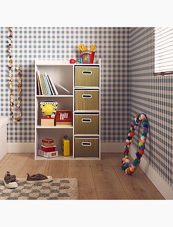 Meuble rangement enfant 4 paniers fibre végétale Camille