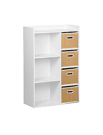 Meuble rangement enfant 4 paniers fibre végétale Camille