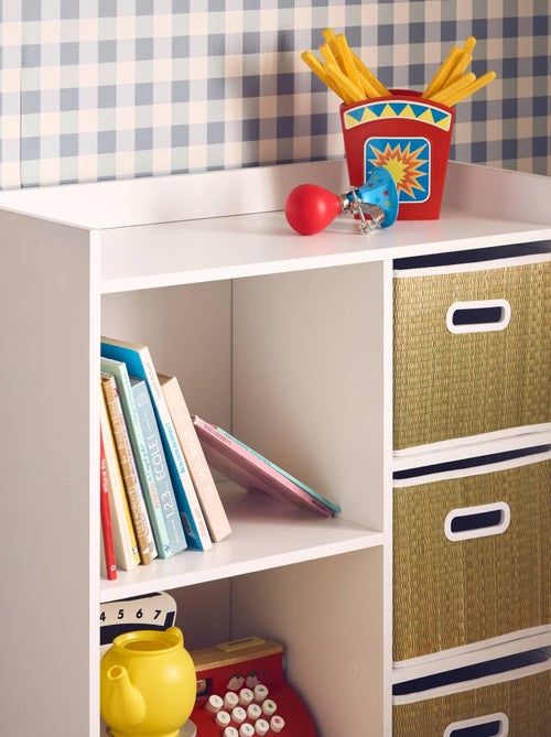 Meuble rangement enfant 4 paniers fibre végétale Camille - Kiabi Meuble rangement enfant 4 paniers fibre végétale Camille - Kiabi