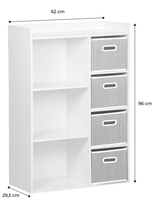 Meuble rangement enfant 4 paniers fibre végétale Camille - Kiabi Meuble rangement enfant 4 paniers fibre végétale Camille - Kiabi