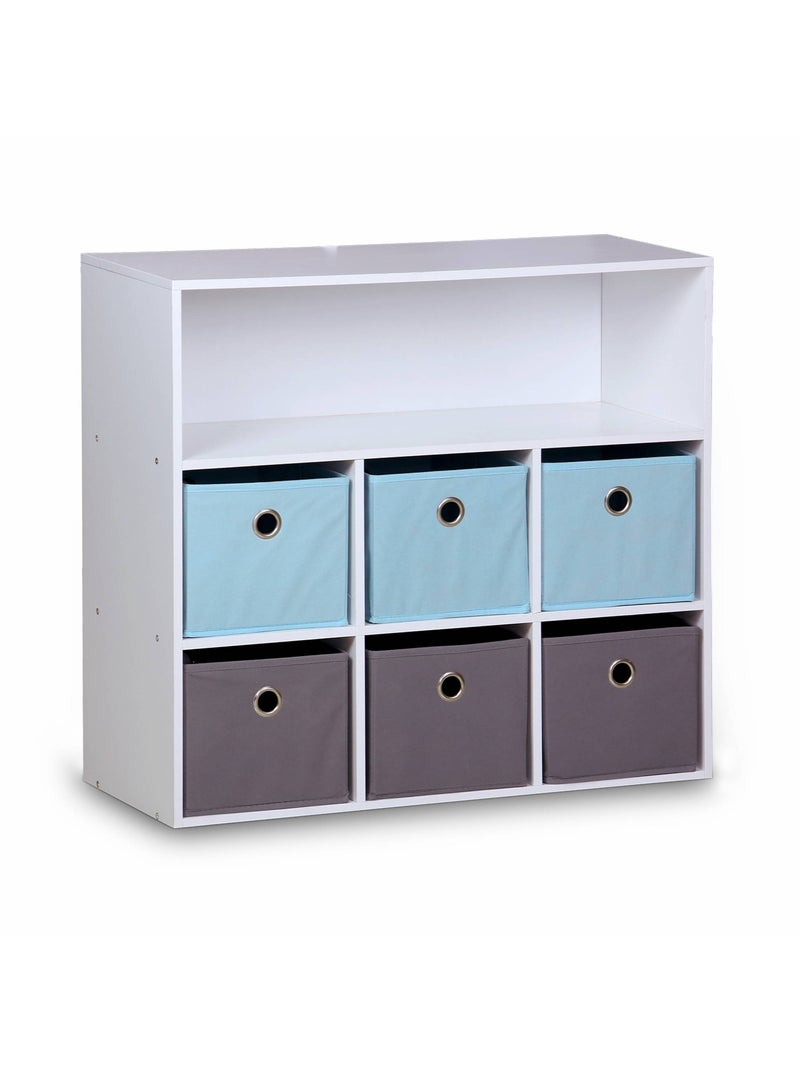 Meuble rangement enfant 6 paniers Camille Bleu - Kiabi