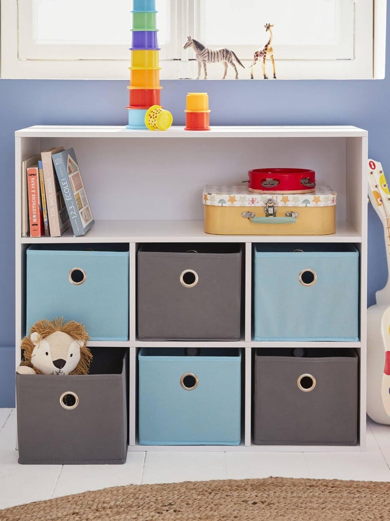 Meuble rangement enfant 6 paniers Camille Bleu - Kiabi