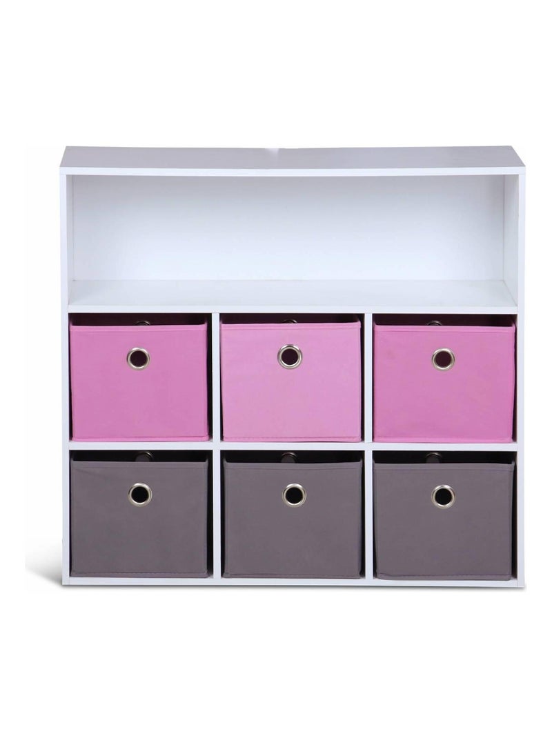 Meuble rangement enfant 6 paniers Camille Rose - Kiabi