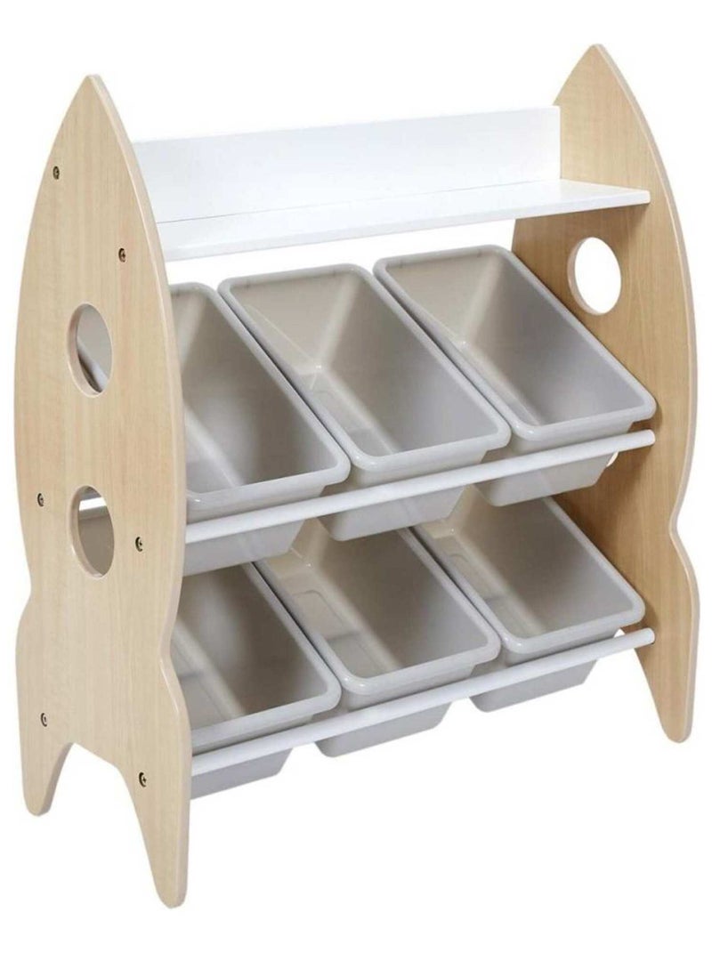 Meuble rangement fusée 6 bacs Gris - Kiabi
