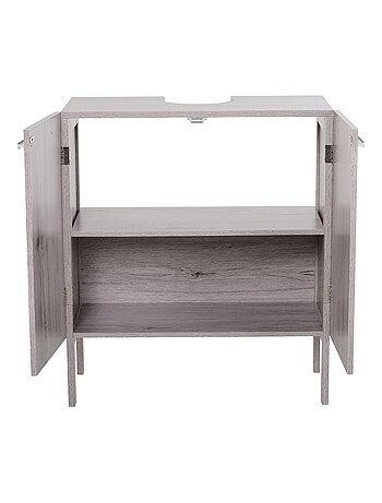Meuble salle de bain - meuble sous-vasque MDF imitation bois gris
