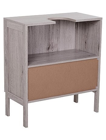 Meuble salle de bain - meuble sous-vasque MDF imitation bois gris