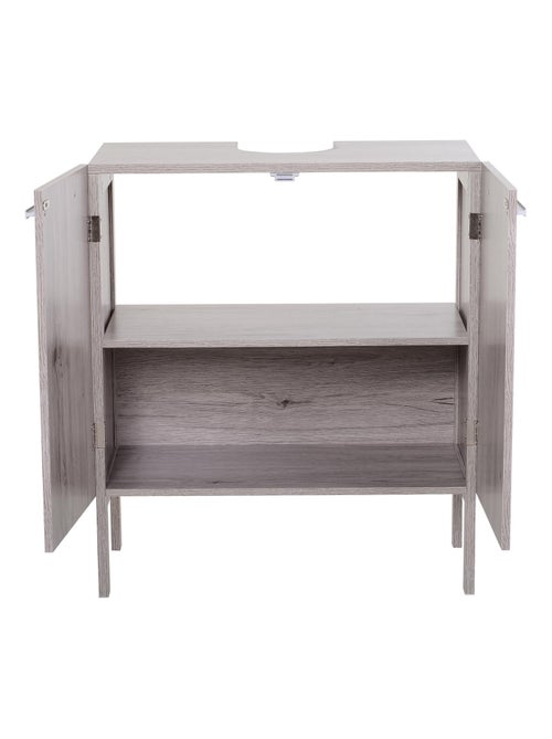 Meuble salle de bain - meuble sous-vasque MDF imitation bois gris - Kiabi