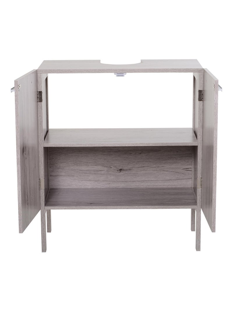 Meuble salle de bain - meuble sous-vasque MDF imitation bois gris Gris - Kiabi