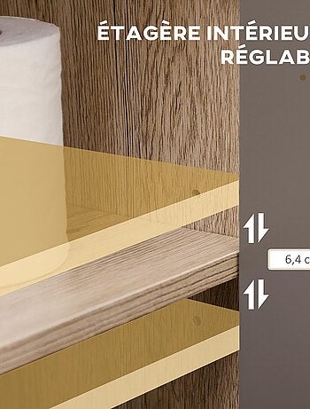 Meuble salle de bain - meuble sous-vasque panneaux particules chêne clair gris