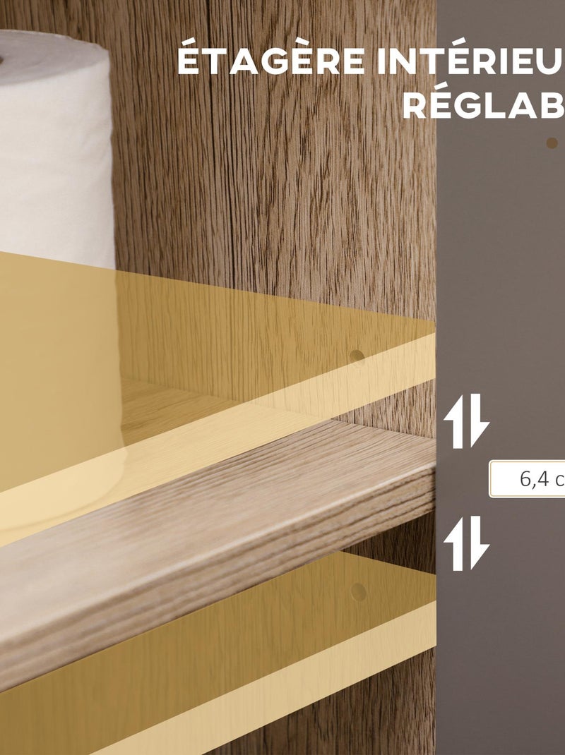 Meuble salle de bain - meuble sous-vasque panneaux particules chêne clair gris Gris - Kiabi