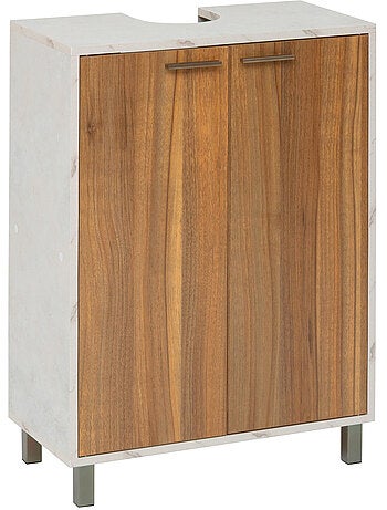 Meuble sous-lavabo 2 portes effet marbre come