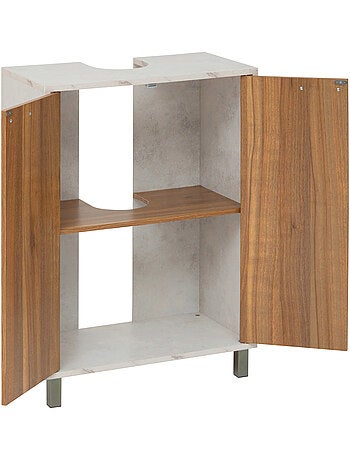 Meuble sous-lavabo 2 portes effet marbre come