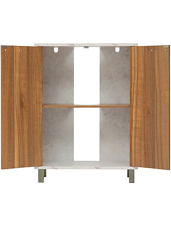 Meuble sous-lavabo 2 portes effet marbre come