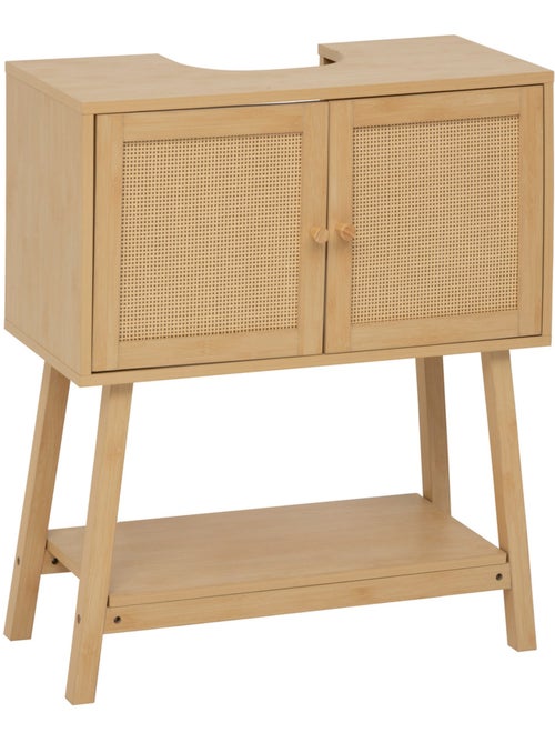 Meuble sous-lavabo 2 portes en cannage CANE - Kiabi Meuble sous-lavabo 2 portes en cannage CANE - Kiabi