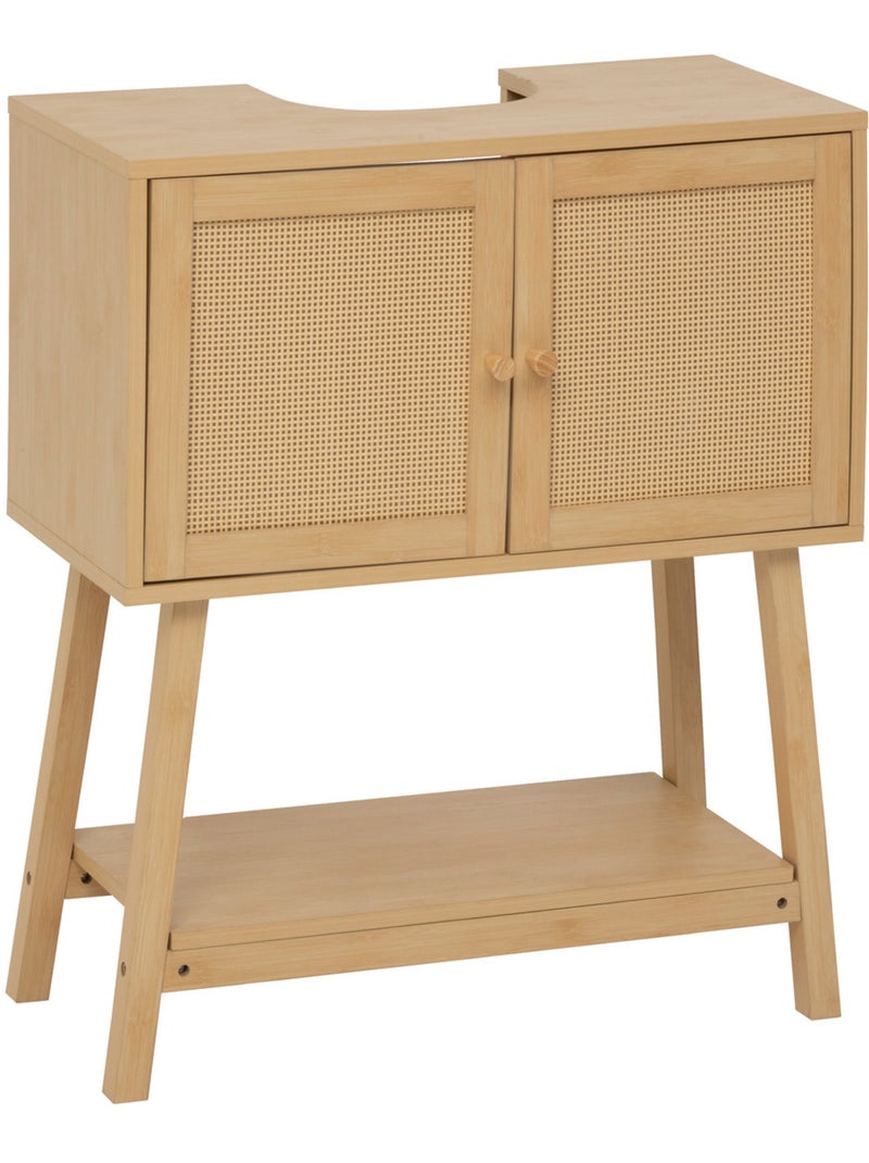 Meuble sous-lavabo 2 portes en cannage CANE Marron - Kiabi