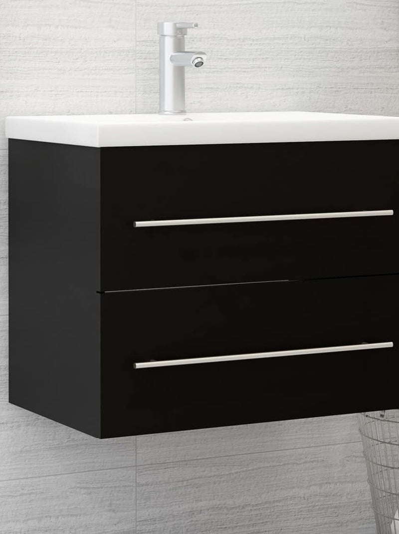 Meuble sous lavabo brillant Noir - Kiabi