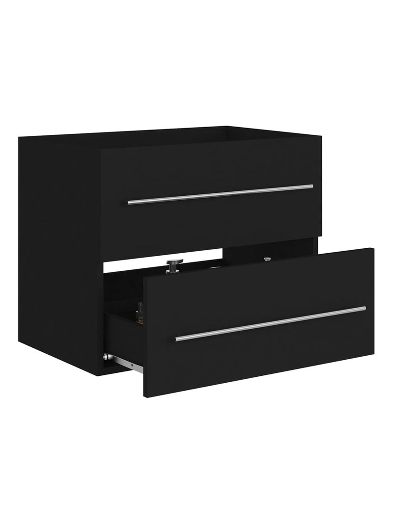 Meuble sous lavabo brillant Noir - Kiabi