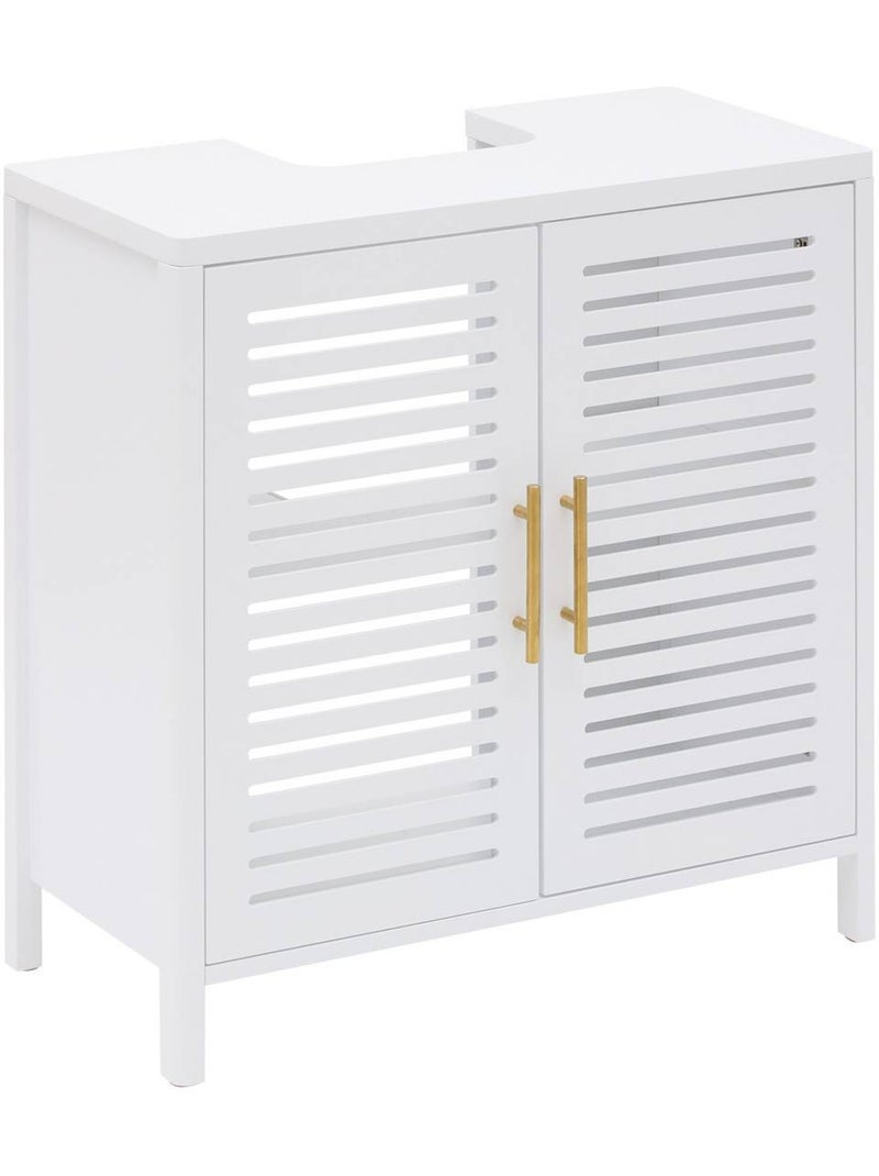 Meuble sous-lavabo carré avec portes OREA Blanc - Kiabi