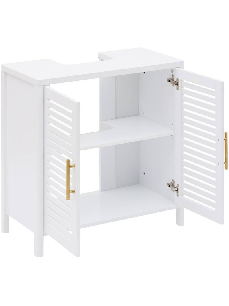 Meuble sous-lavabo carré avec portes OREA Blanc - Kiabi