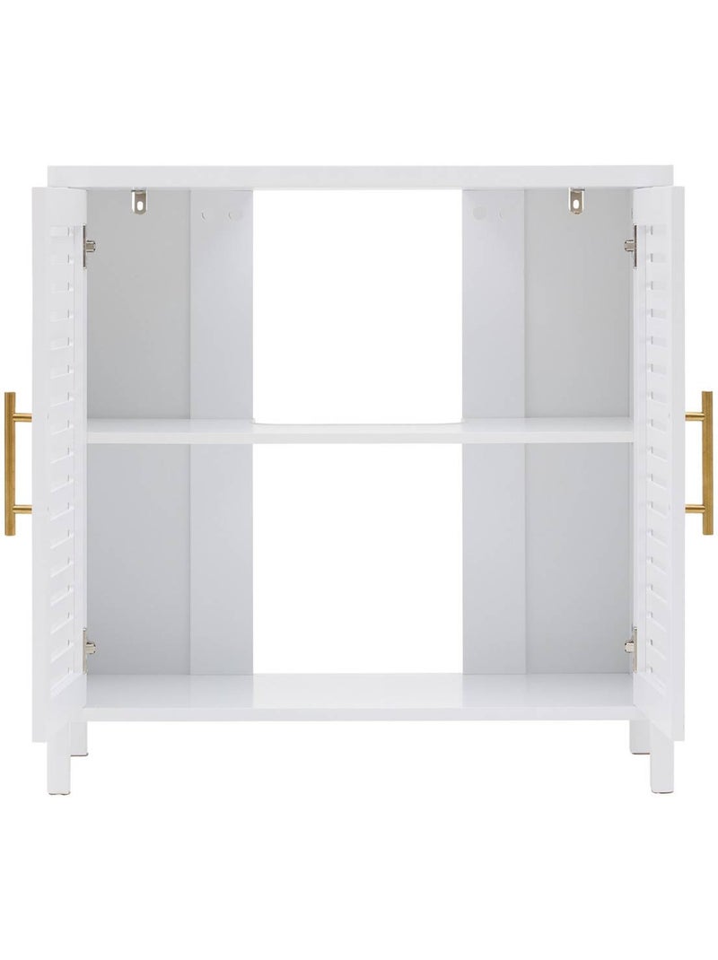 Meuble sous-lavabo carré avec portes OREA Blanc - Kiabi