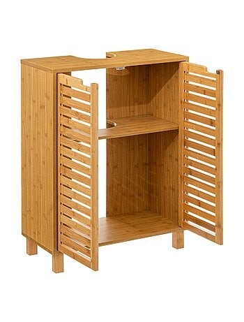 Meuble sous lavabo en bambou Sicela - 60 x H. 80 cm - Marron