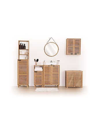 Meuble sous lavabo en bambou Sicela - 60 x H. 80 cm - Marron
