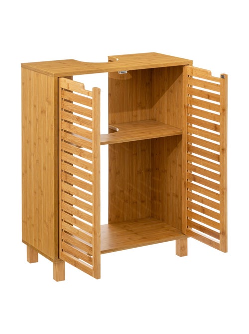 Meuble sous lavabo en bambou Sicela - 60 x H. 80 cm - Marron - Kiabi