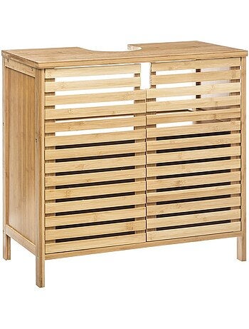 Meuble sous lavabo pour salle de bain Sicela bambou