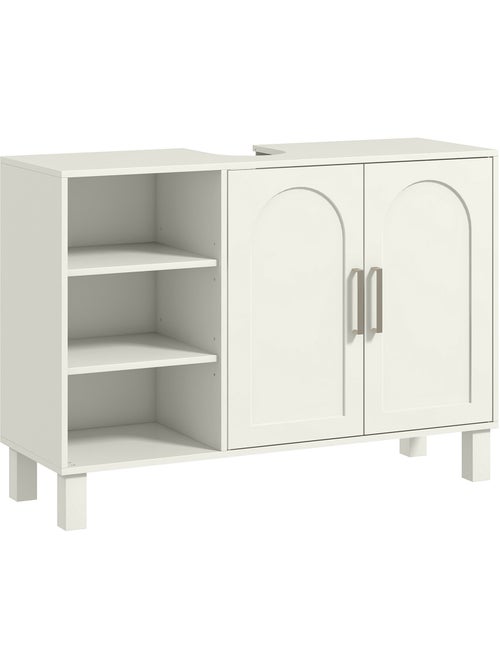 Meuble sous vasque - 2 portes, étagère, 3 niches - crème - Kiabi