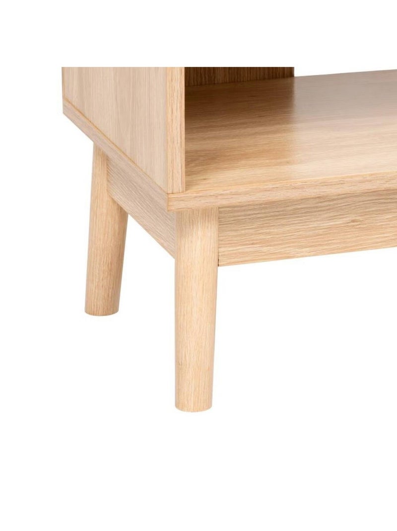 Meuble sous vasque 2 portes et 1 niche effet bois naturel ABANA - Beige Beige - Kiabi