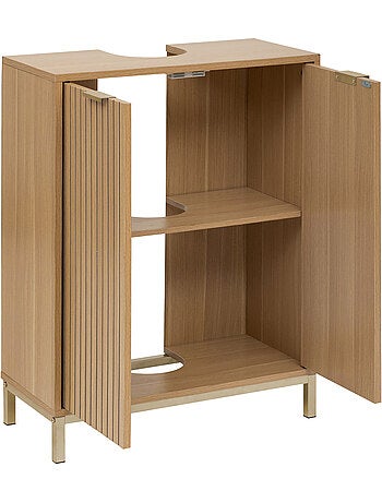 Meuble sous vasque bois rainuré tasso