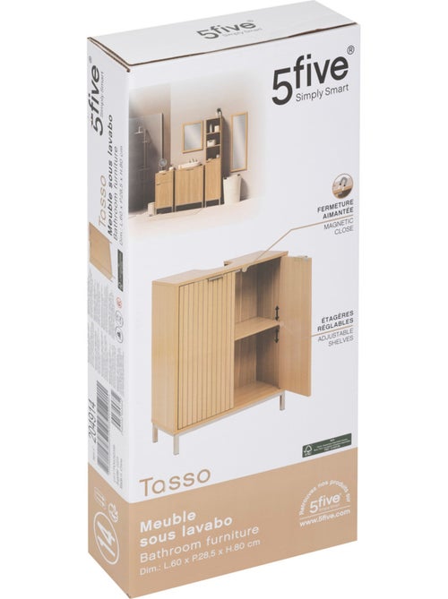 Meuble sous vasque bois rainuré TASSO - Kiabi